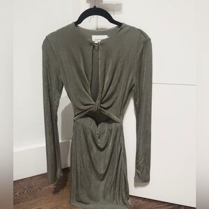 Significant Other Bright Olive Cutout Long Sleeve Mini Dress Woman never used